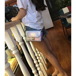 Snakeskin Shoulder Bag| Metallic