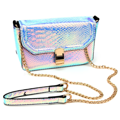 Snakeskin Shoulder Bag| Metallic