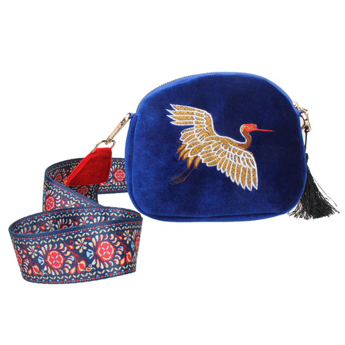 Mini Velvet Shell Bag | Blue