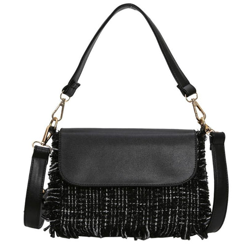 Hobe Black Leather Bag| Black